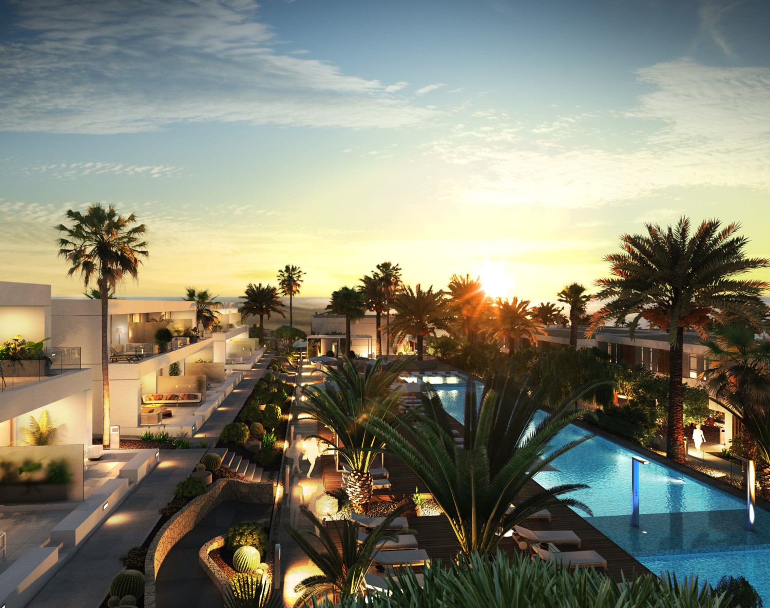 Lujo Tenerife. Piscina. Frente al mar. Atardecer.