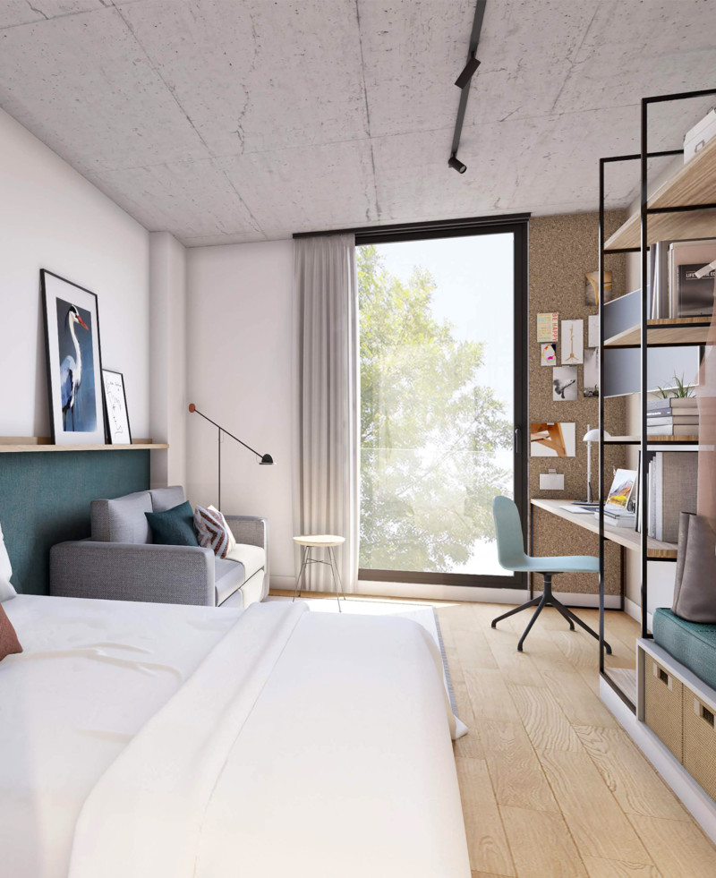 Habitación con vistas. Luz exterior.