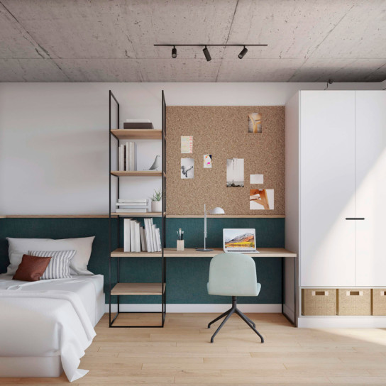 Habitación exterior. Decoración.