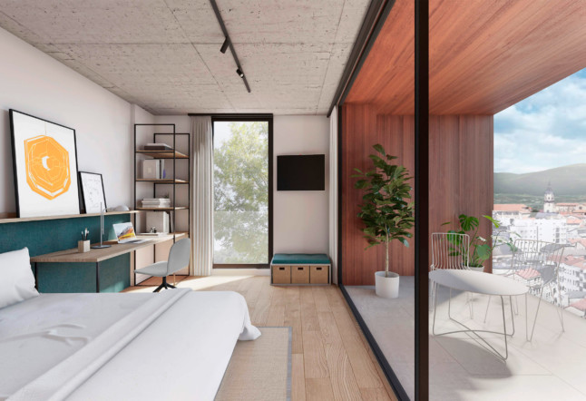 Habitación con luz. Vistas. Cama doble.