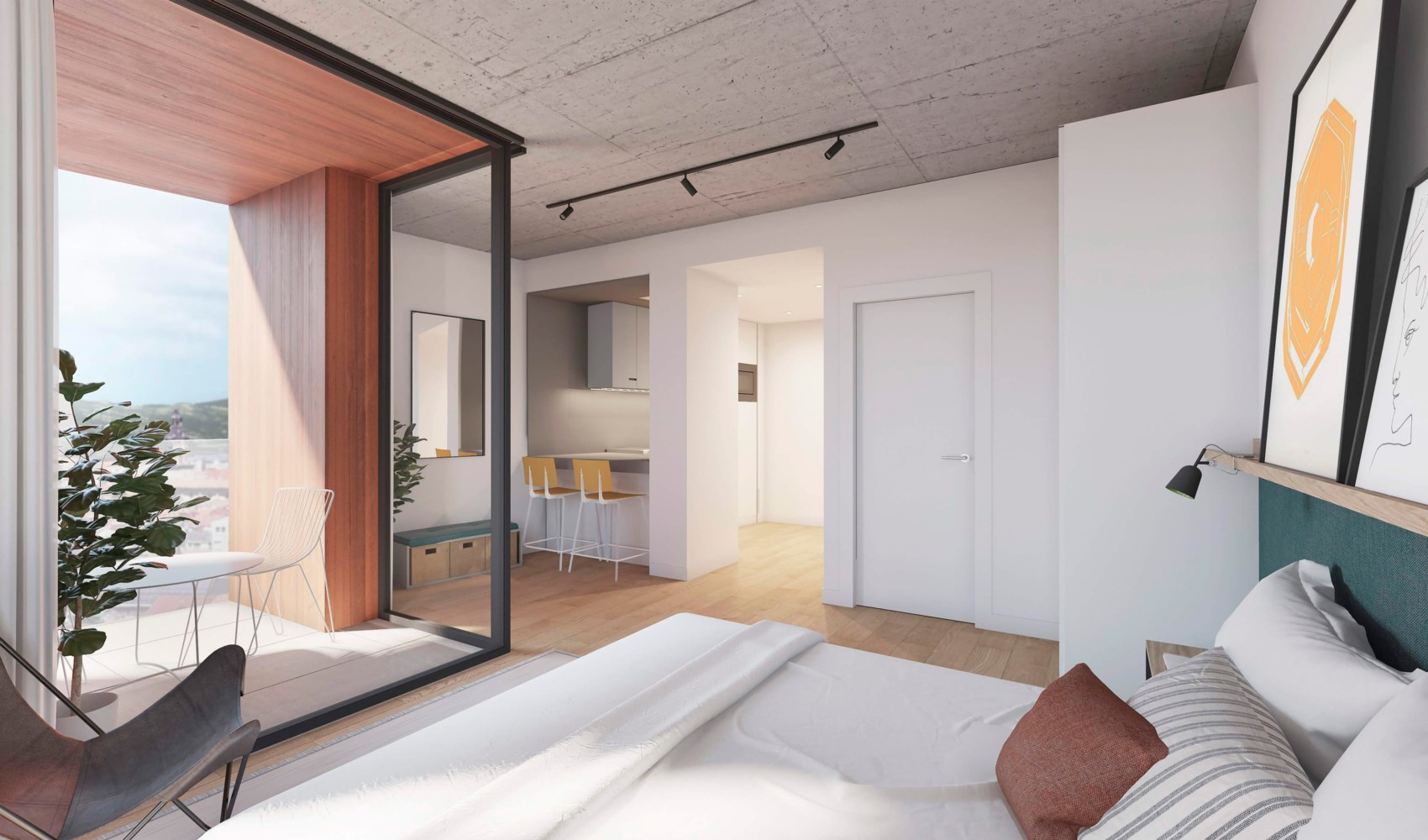 Terraza con vistas. Vitoria centro. Inversión inmuebles.